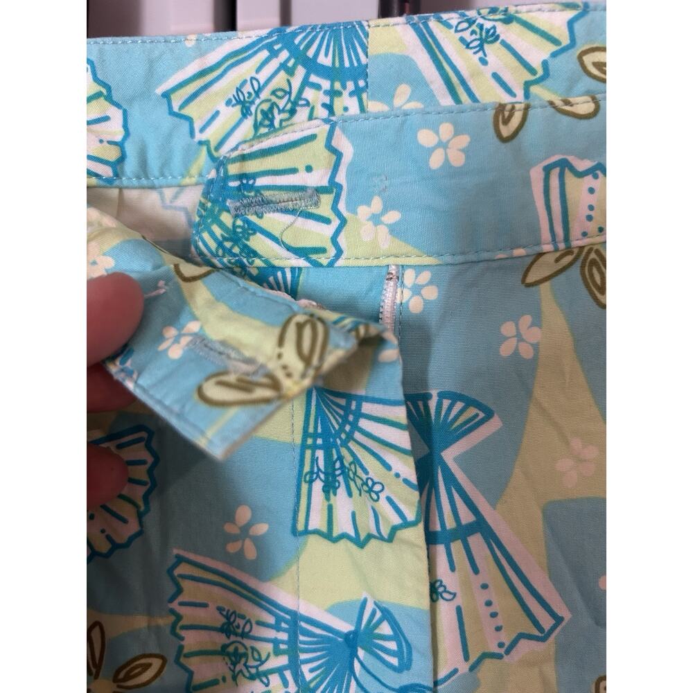 Lilly Pulitzer Women’s Capri Pants Size‎ 0 Blue Fan Japanese Lightweight #1481 - Picture 4 of 6